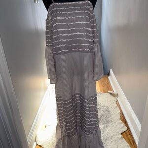 Gray Striped Women's Skirt
